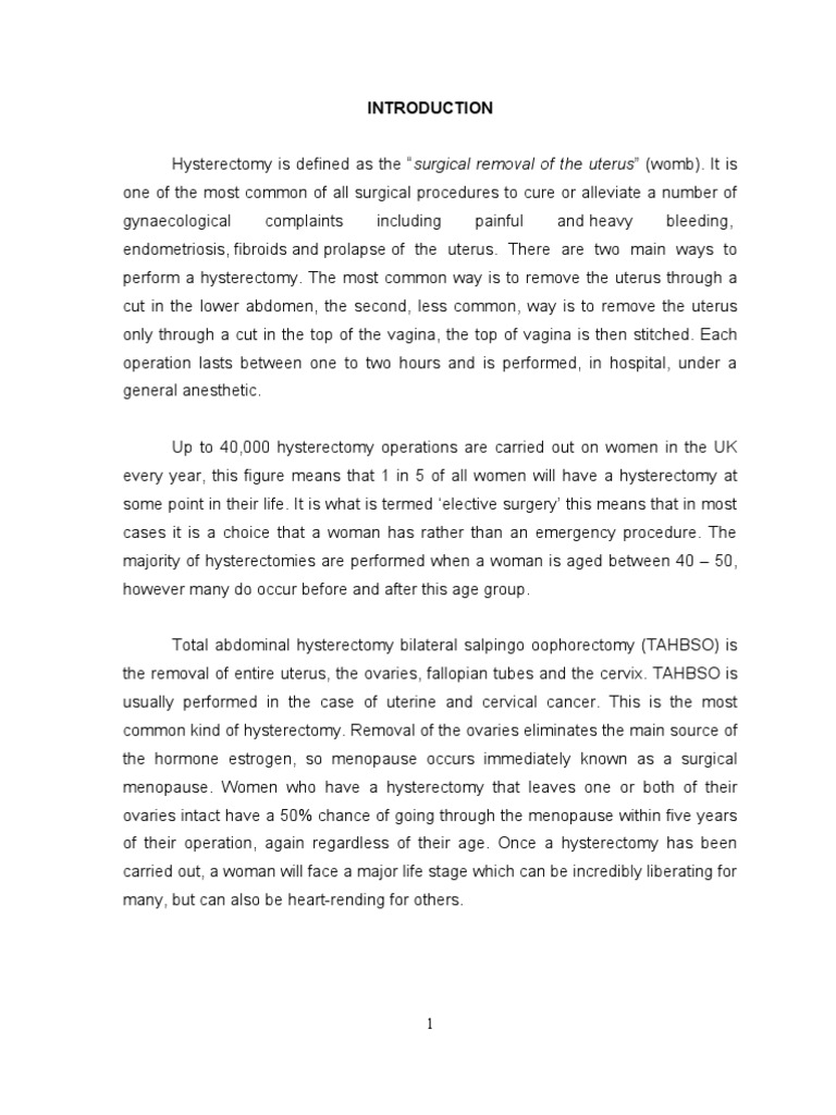 Understanding TAHBSO and Hysterectomy | PDF | Uterus | Labia