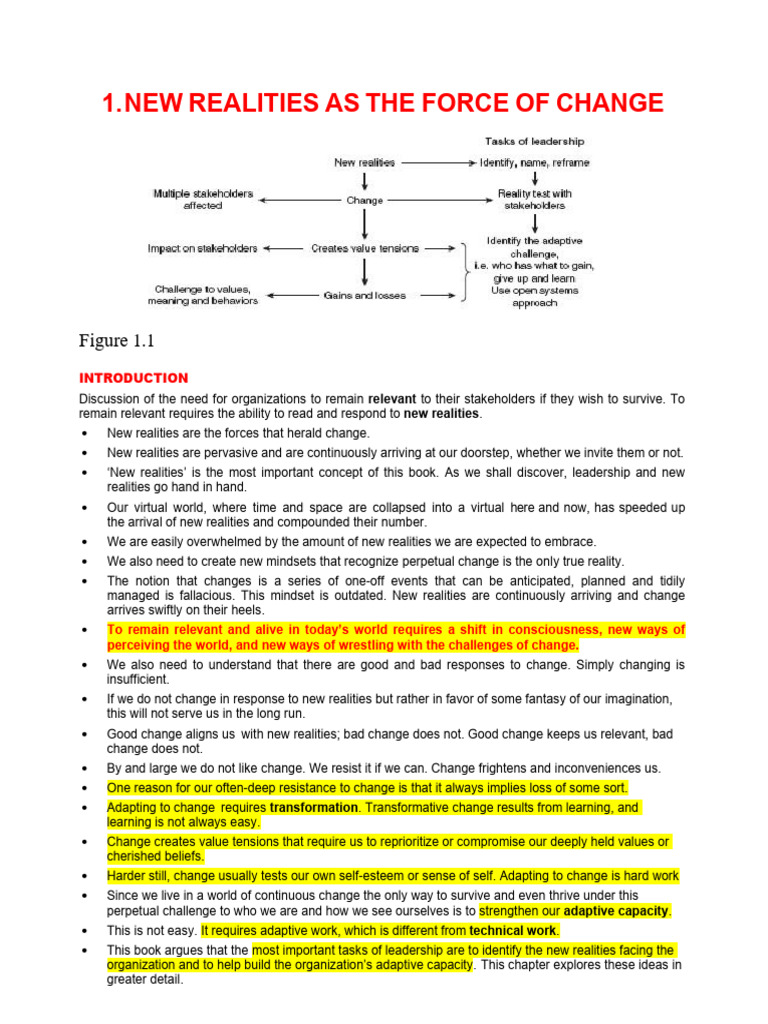 Leadership Chapter 1 New Realities As The Force of Change | PDF ...