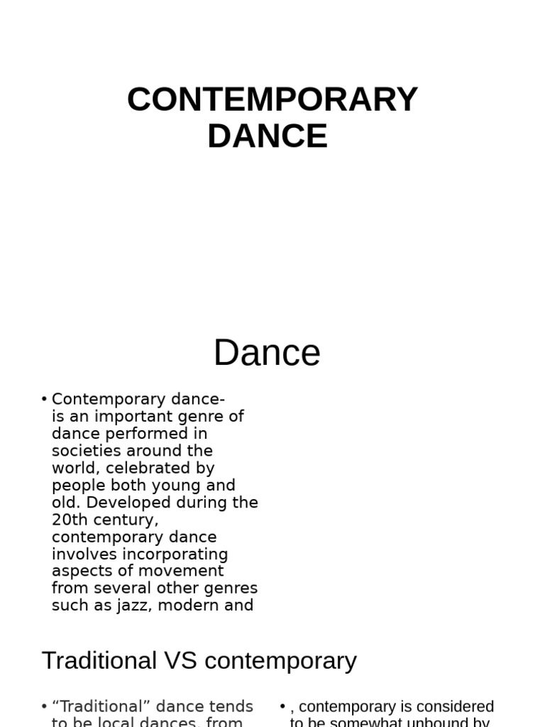 Contemporary Dance Pdf Dances Performing Arts