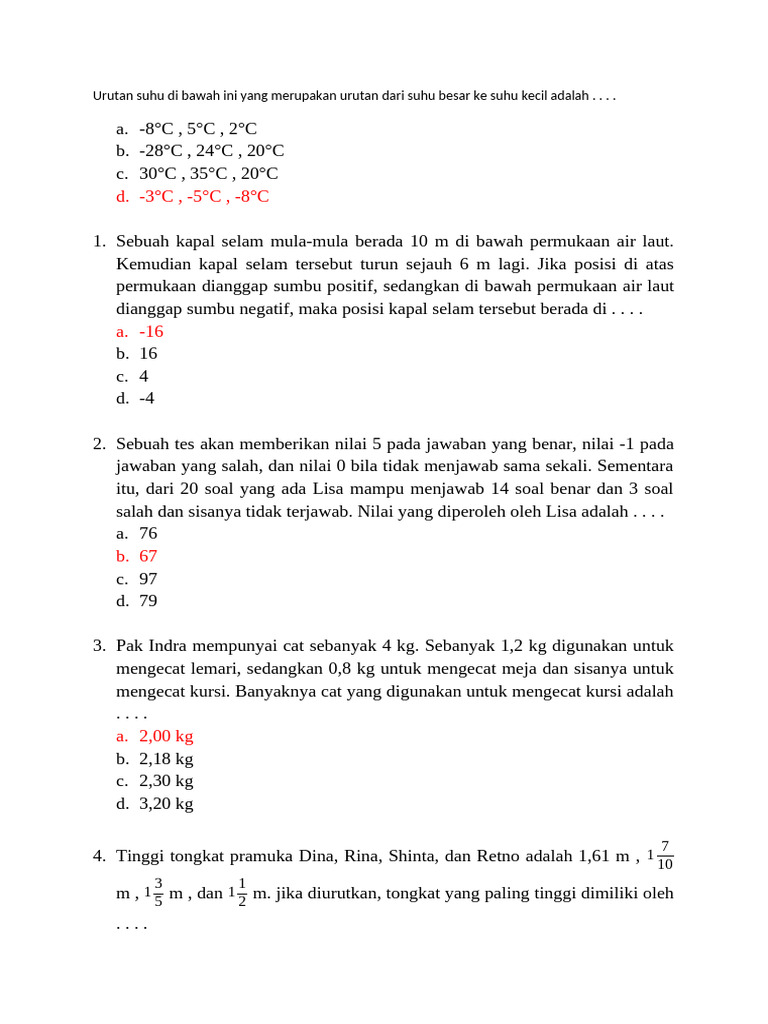 MTK Kelas 7 TP 2024 | PDF