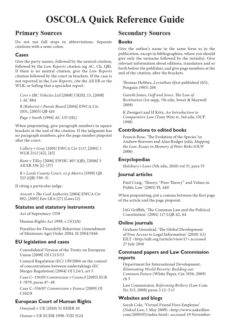 how to reference speeches oscola