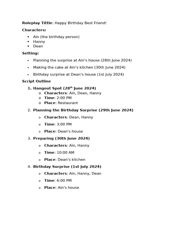 Roleplay Tittle | PDF