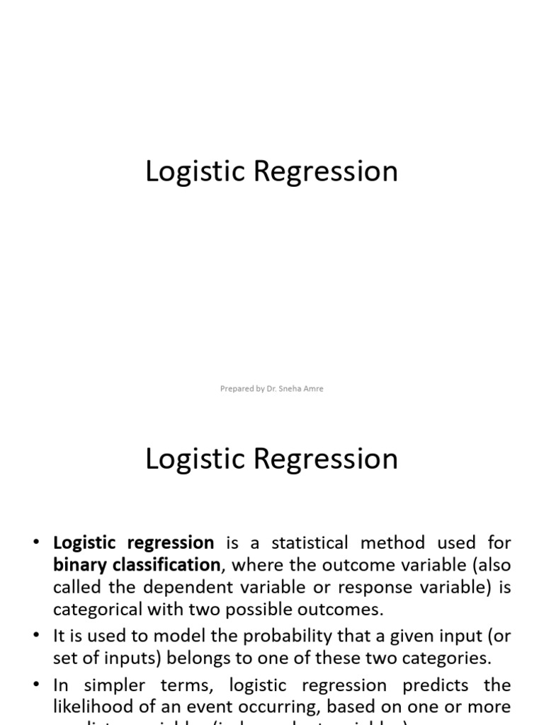 Logistic Regression 2024 | PDF | Logistic Regression | Categorical Variable