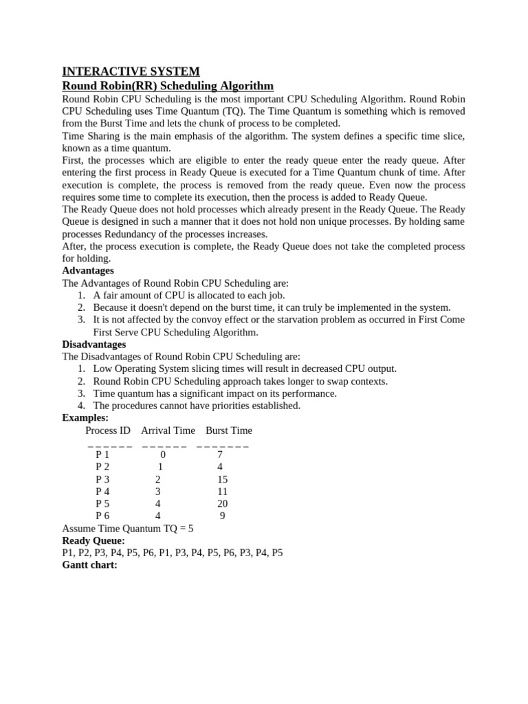 Interactive system pdf scheduling computing concurrency