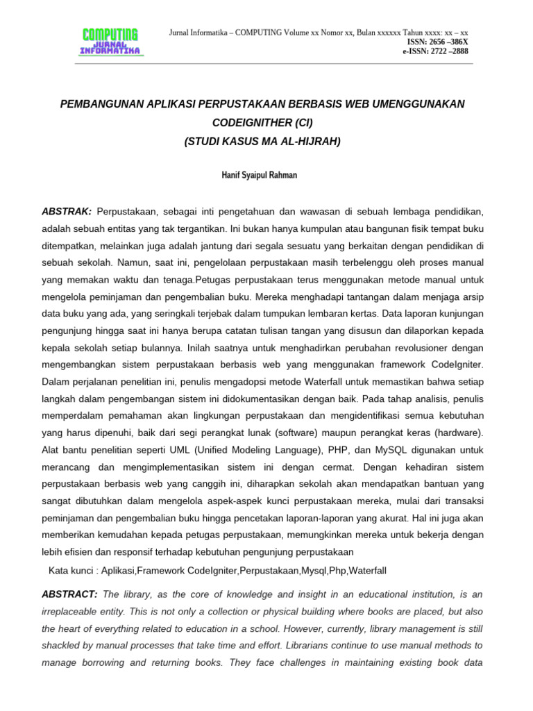 Aplikasi Perpustakaan Web CodeIgniter | PDF