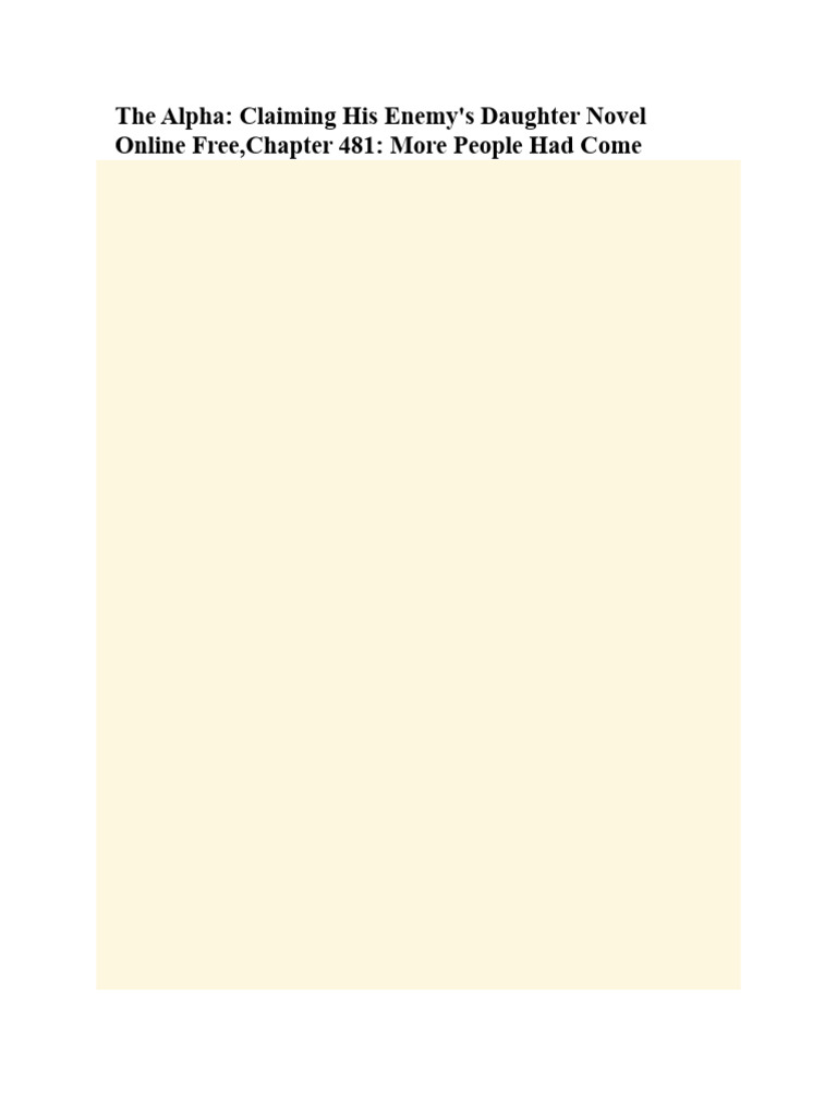 Alpha: Claiming His Enemy's Daughter | PDF