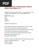 CS402 Theory of Automata Solved MCQs From Quiz