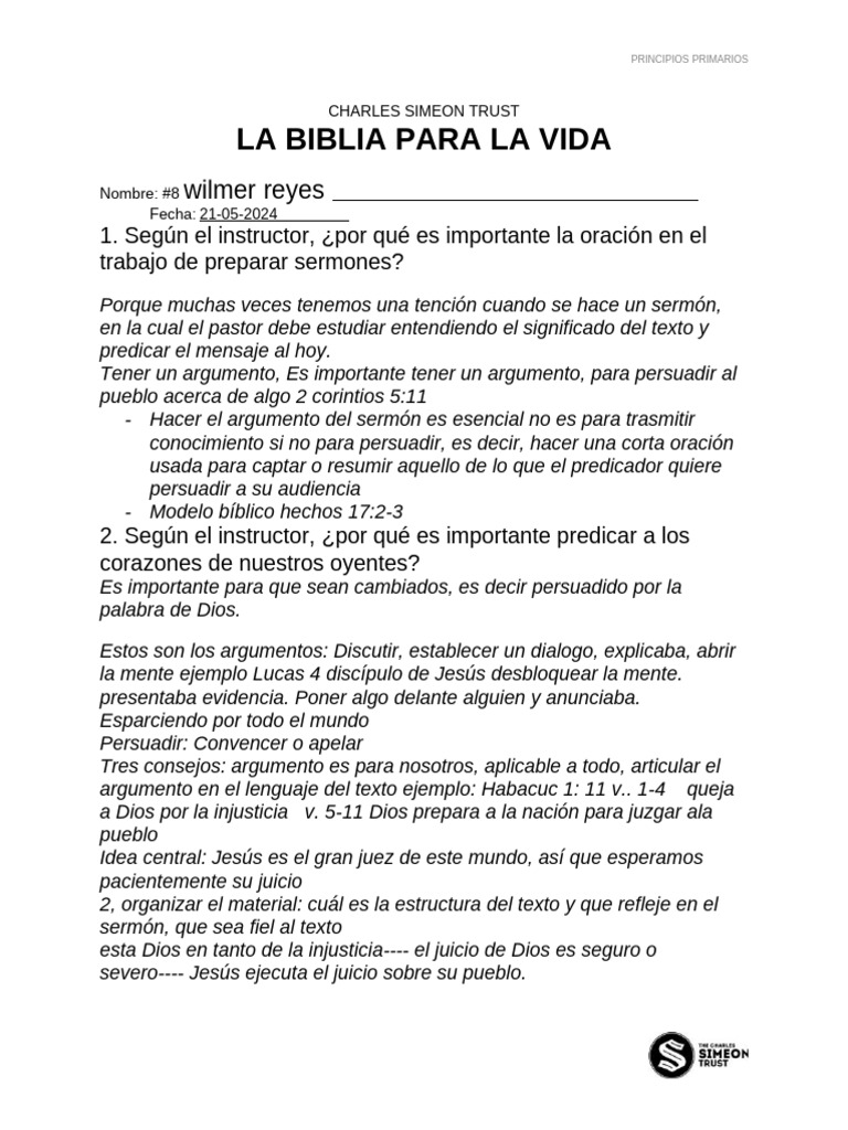 #8 La Biblia Es para La Vida | PDF | Sermón | Jesús