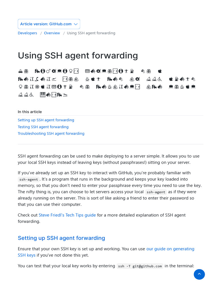 SSH Agent Forwarding Guide | PDF | Secure Shell | Application Layer ...