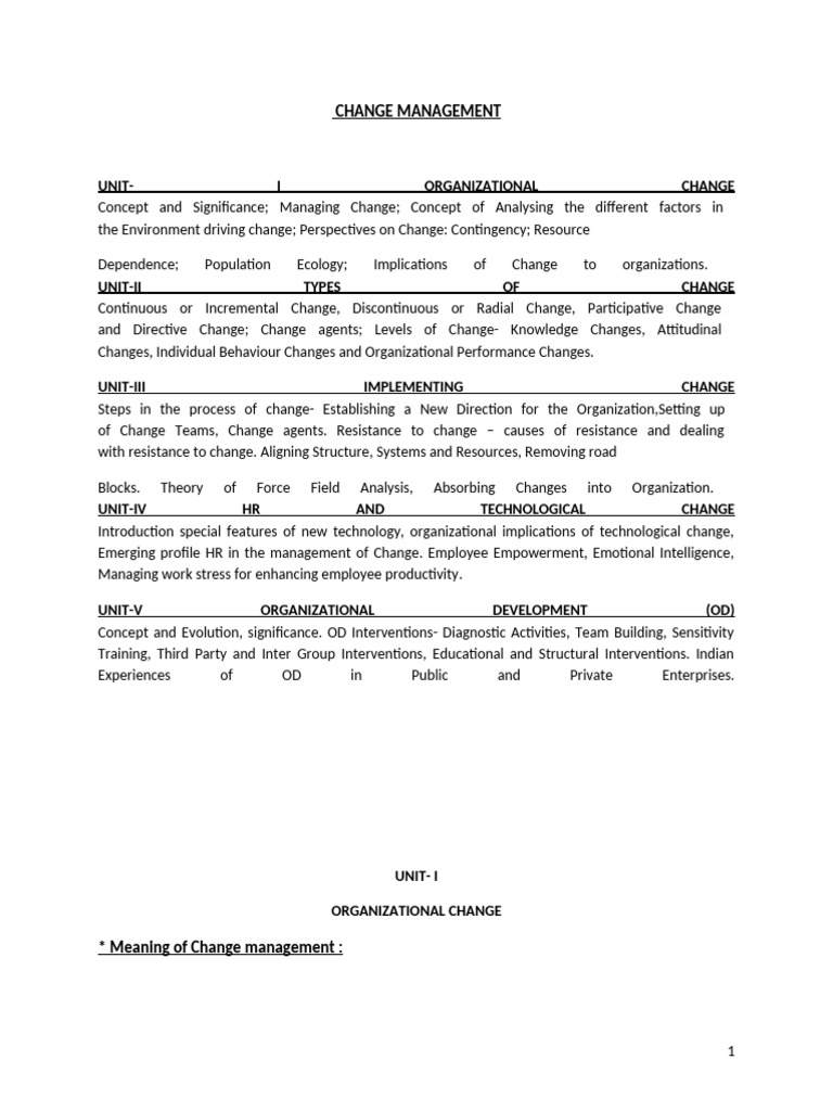 Understanding Organizational Change Management | PDF | Change ...