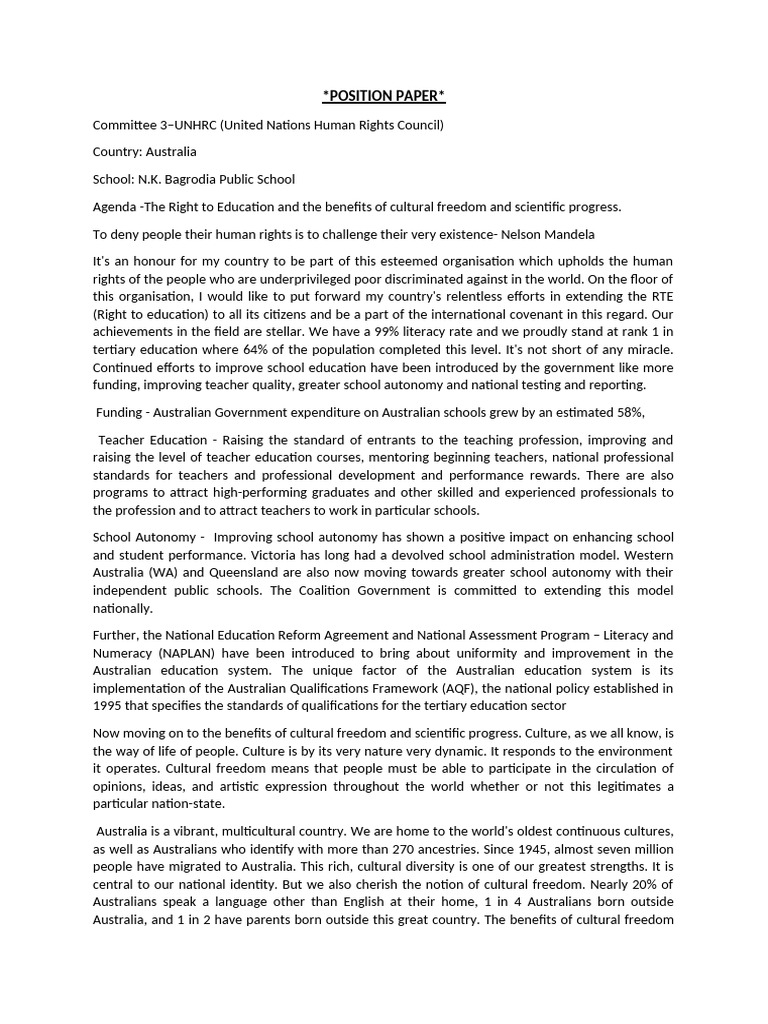 Australia’s Commitment to Education and Culture | PDF | Australia ...