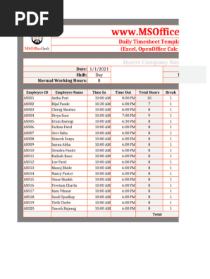 Daily-Timesheet-Template