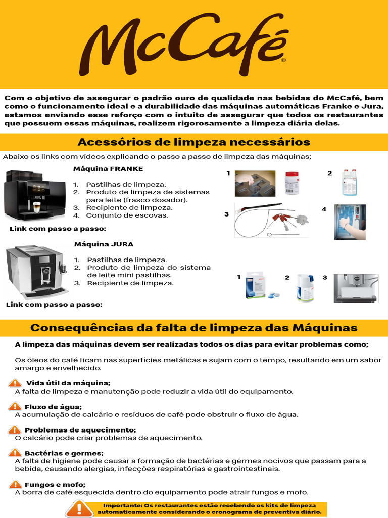 Limpeza Diária das Máquinas McCafé | PDF | Gastronomia, comida e vinho