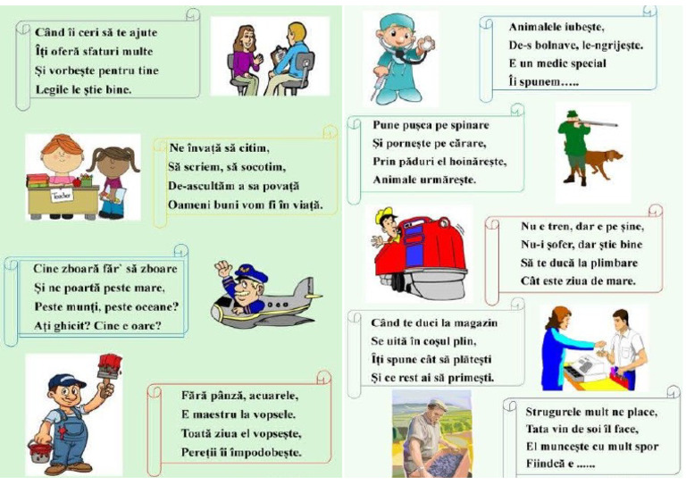 Ghicitori Despre Meserii Diverse | PDF