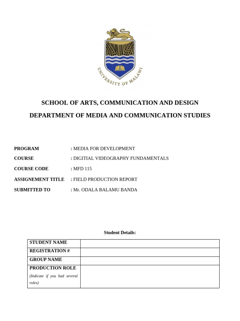 Field Report Template | PDF