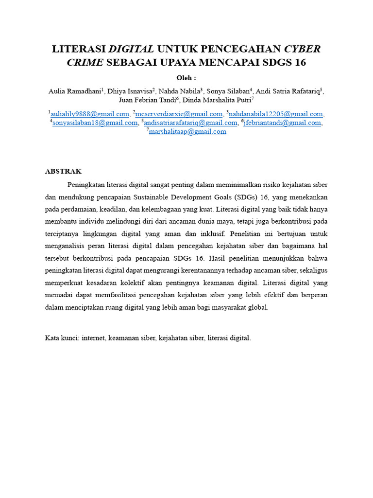 Literasi Digital Cegah Kejahatan Siber | PDF