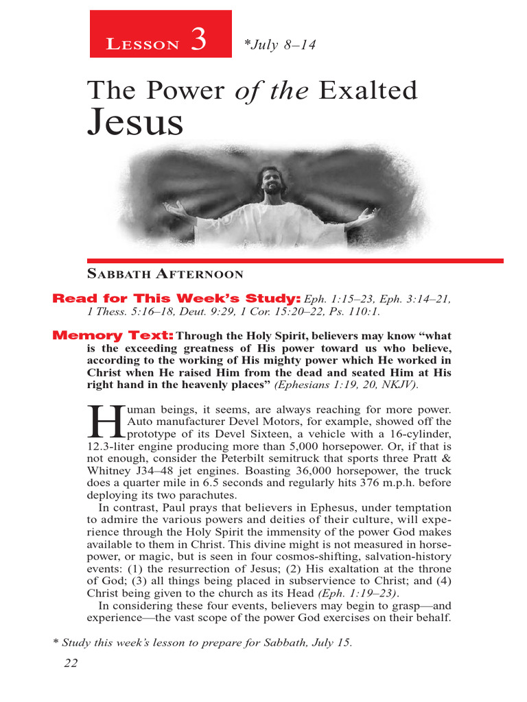 Exalted Power of Jesus in Ephesians | PDF | Paul The Apostle | Prayer