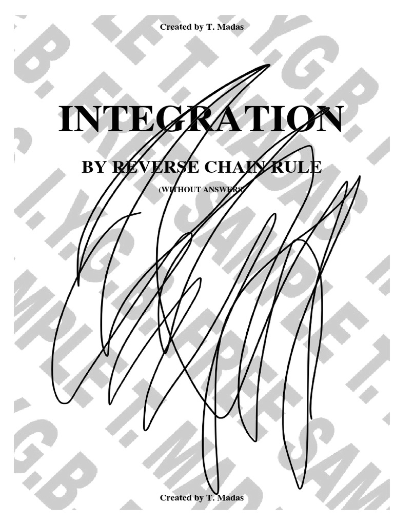Reverse Chain Rule Integration Exercises | PDF