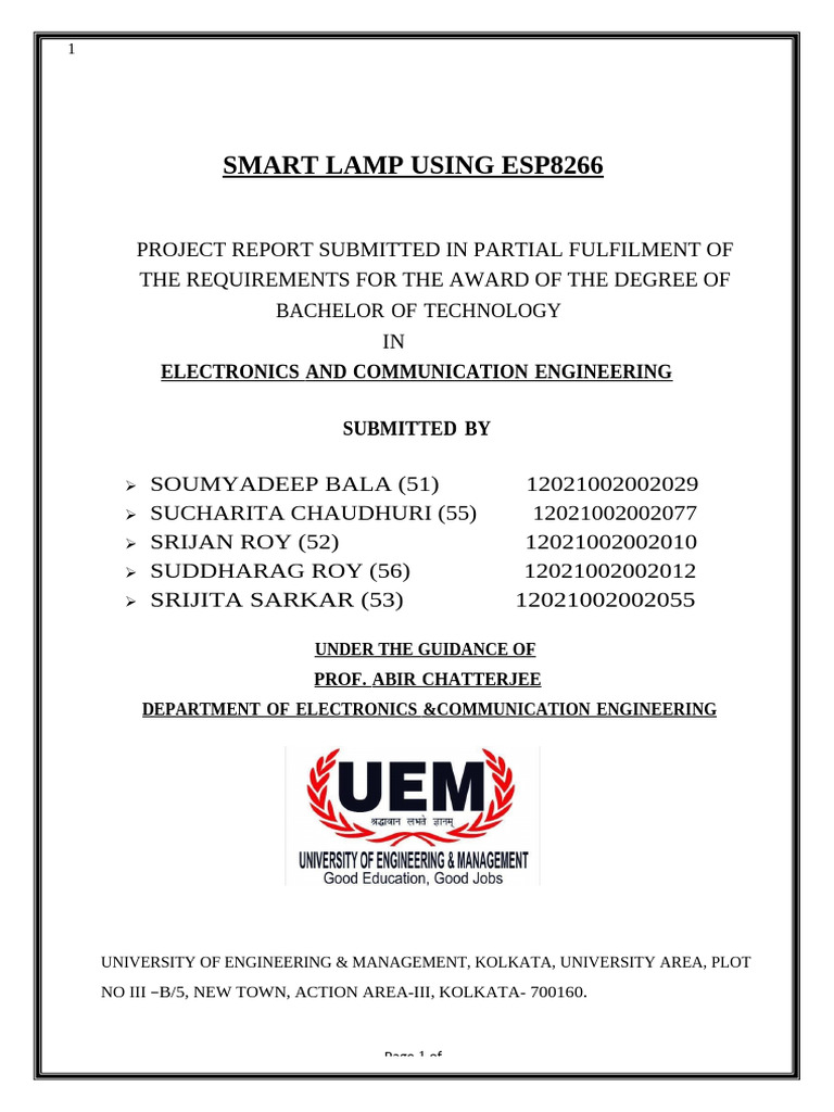Smart Lamp Project Using ESP8266 | PDF | Computing | Digital Technology
