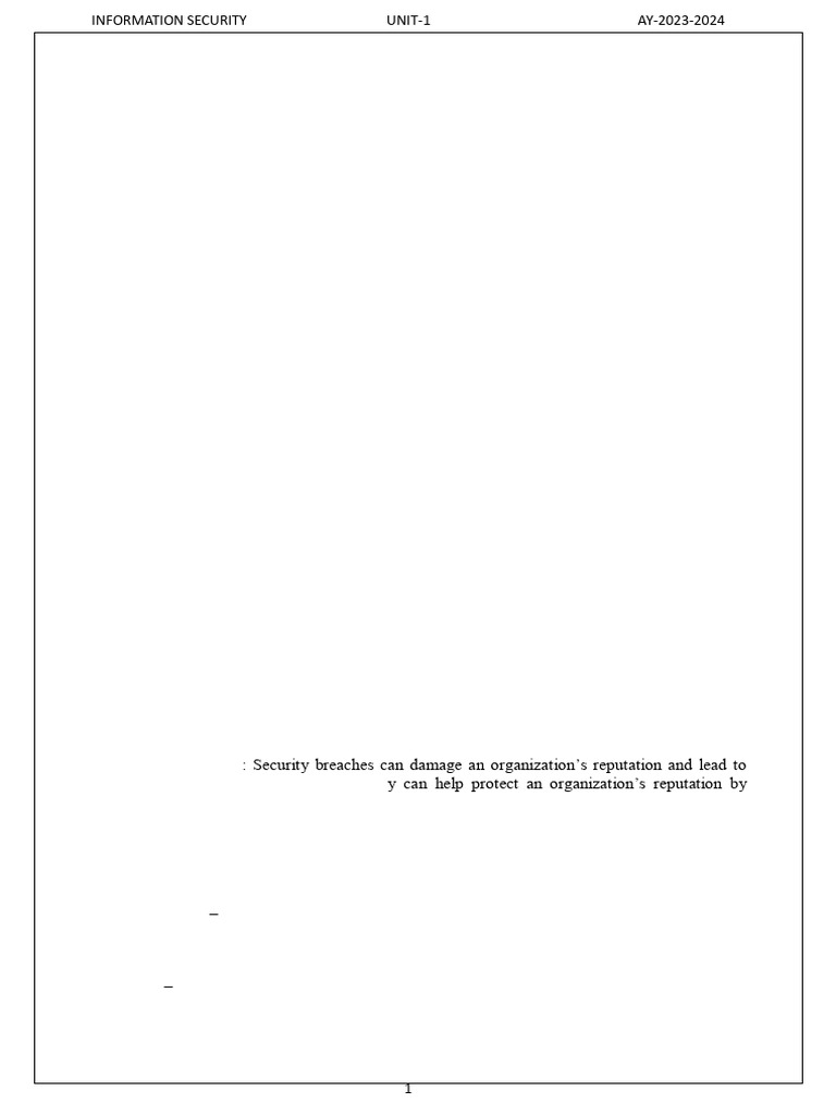 Unit 1 | PDF | Security | Computer Security