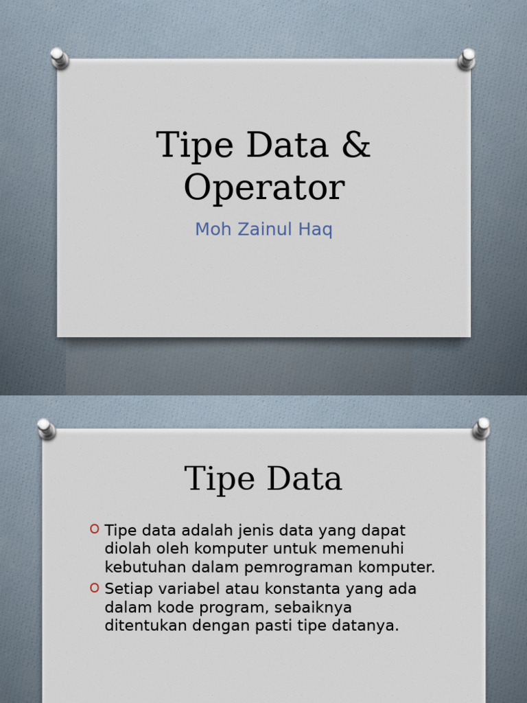 Tipe Data dan Operator dalam Pemrograman | PDF
