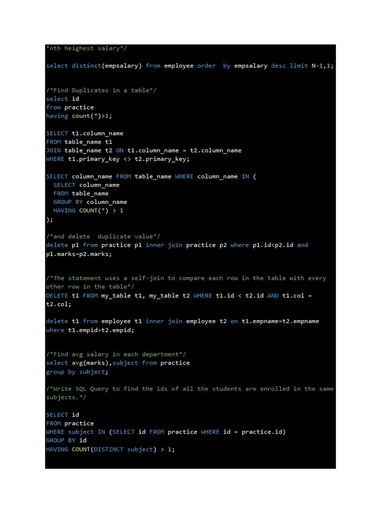 SQL Queries | PDF | Computers