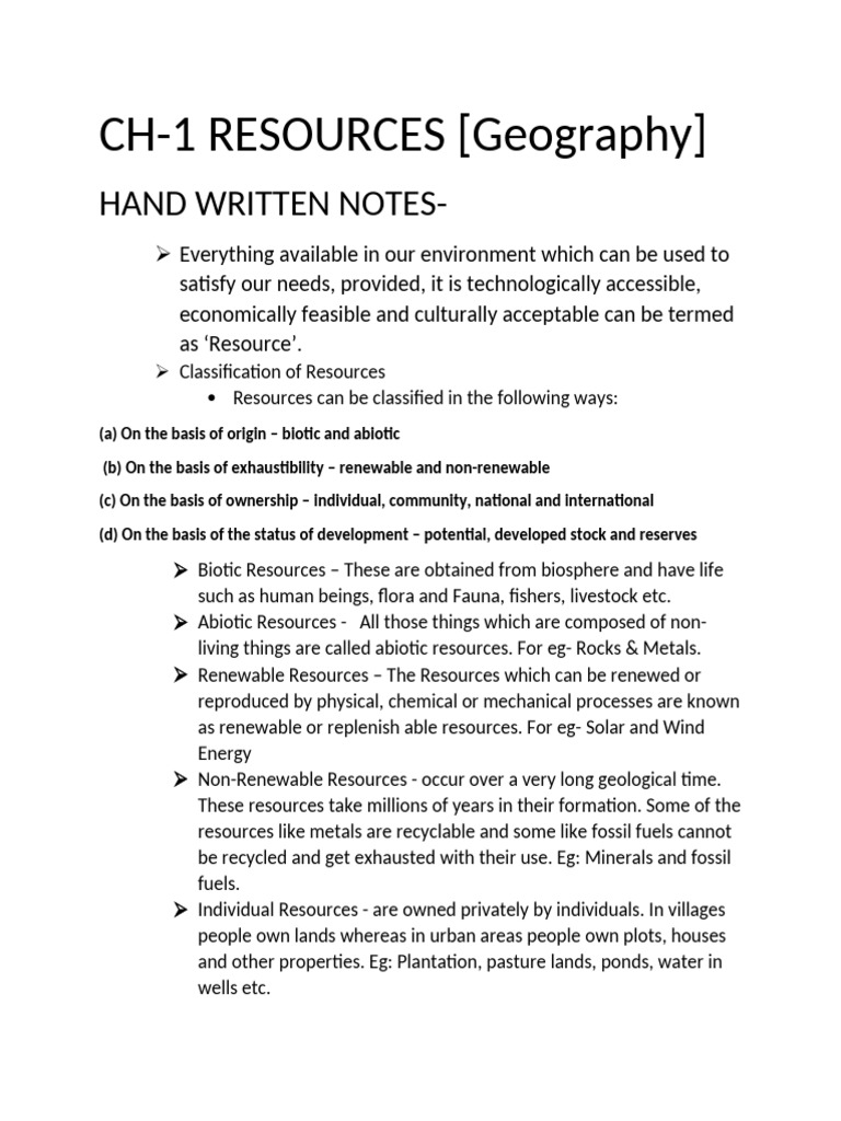 Understanding Resource Classification and Planning | PDF | Soil ...
