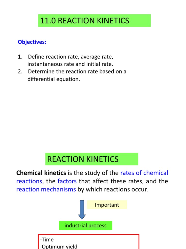 Chemical Reaction Kinetics Overview | PDF | Reaction Rate | Activation ...