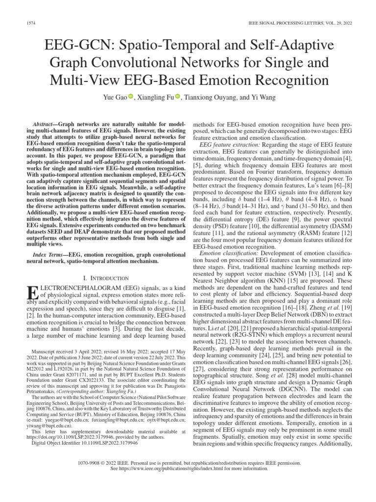 EEG-GCN for Emotion Recognition | PDF | Eigenvalues And Eigenvectors ...