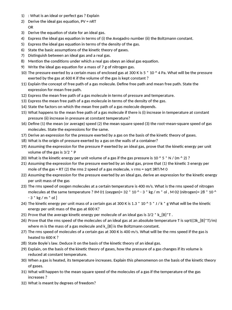 Ideal Gas Laws and Kinetic Theory Explained | PDF | Gases | Temperature