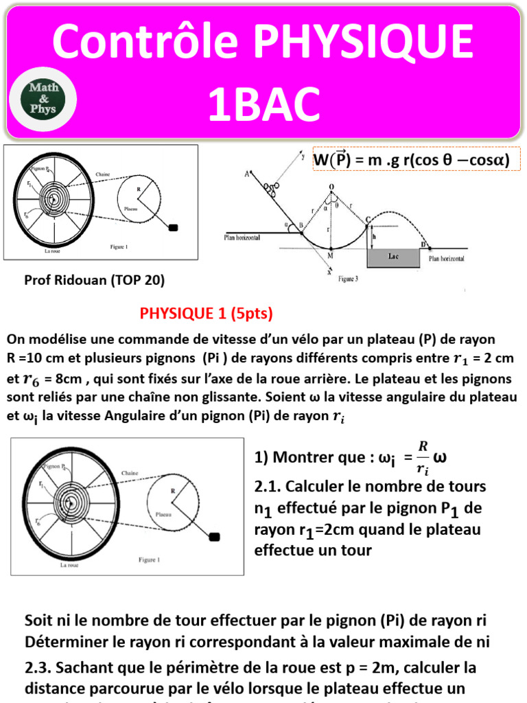 Physique et Chimie : Mouvements et Gaz Parfaits | PDF | Pression | Poids
