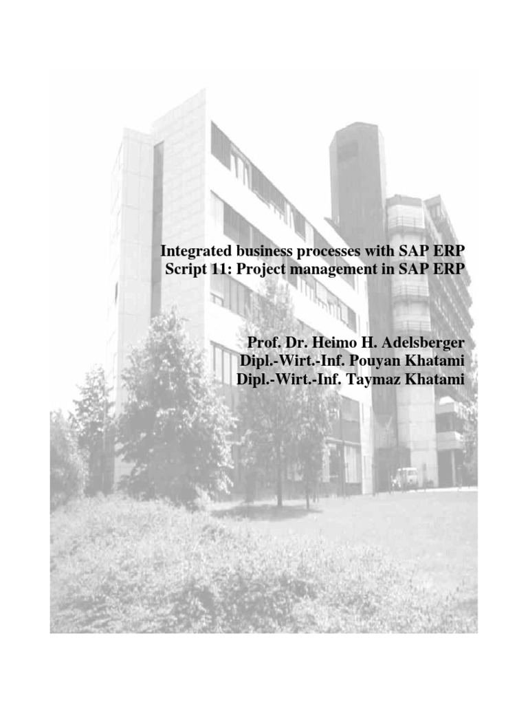 Integrated Business Processes With SAP ERP Part 11 Project Management ...