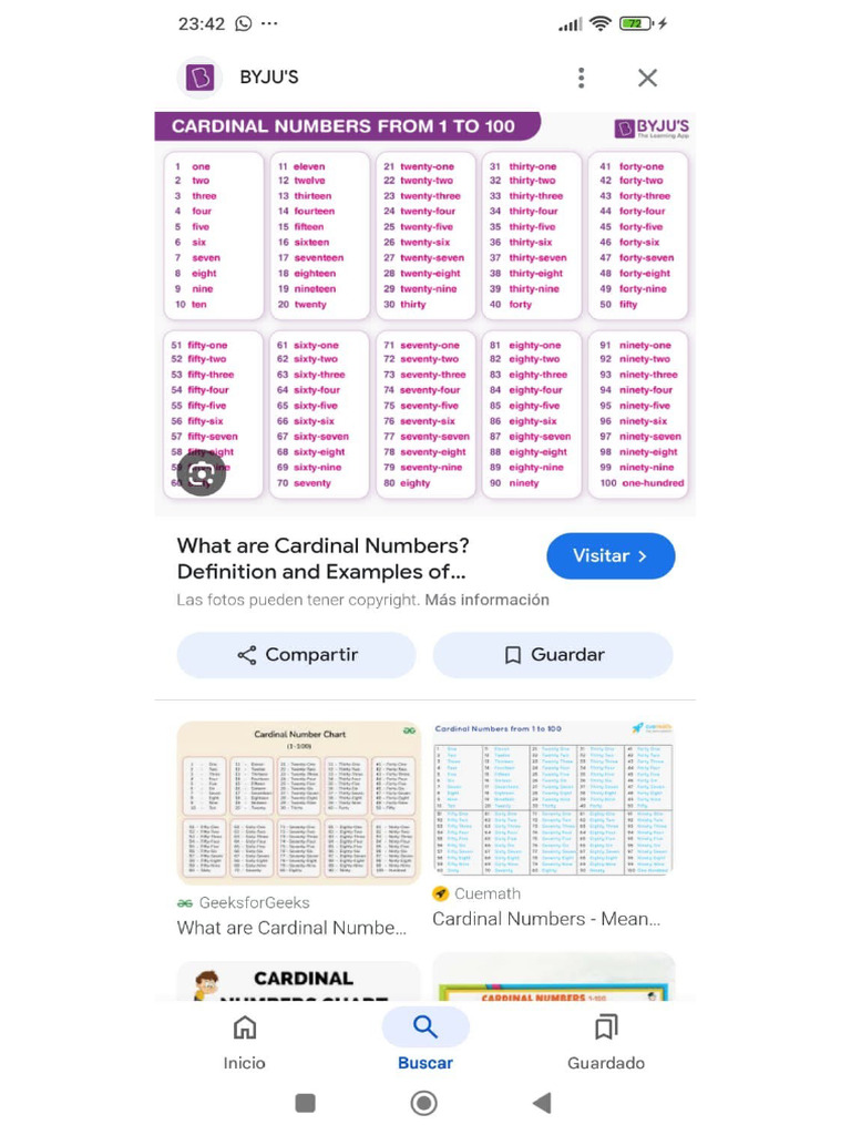 Cardinal Numbers From 1-50 | PDF