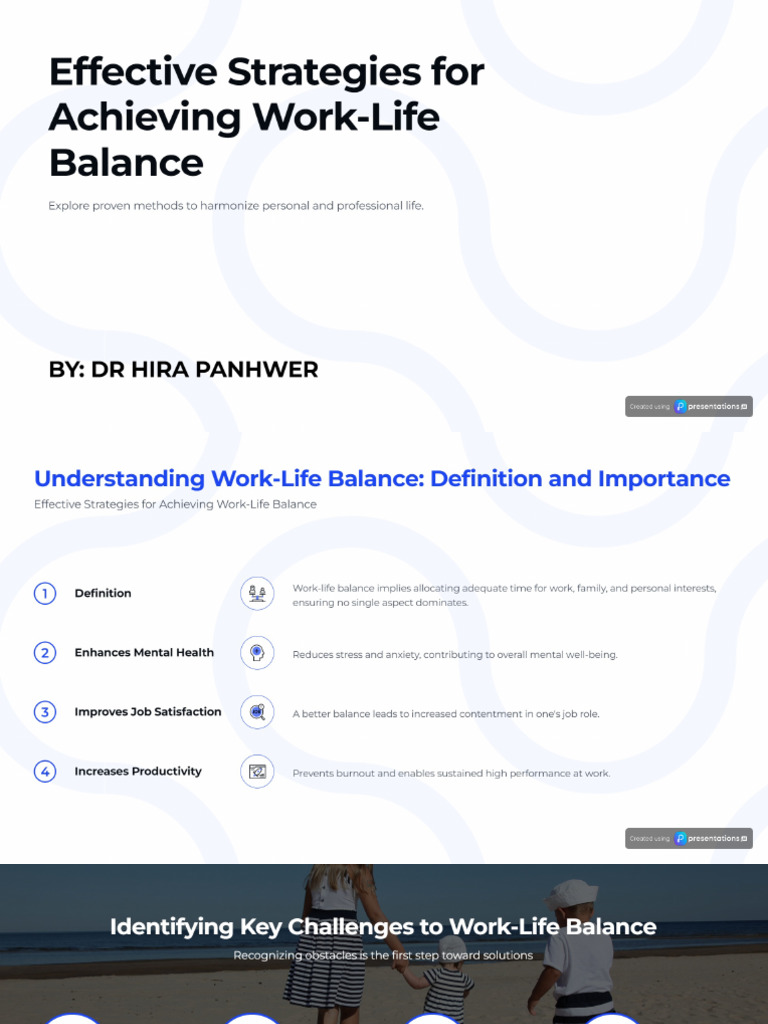 Work Life Balance Strategies Presentation | PDF