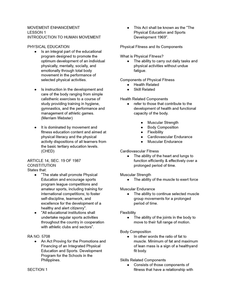 Introduction to Human Movement Education | PDF | Anatomical Terms Of ...