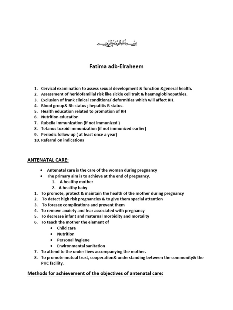 Antenatal Care Guidelines and Practices | PDF | Maternal Death | Pregnancy
