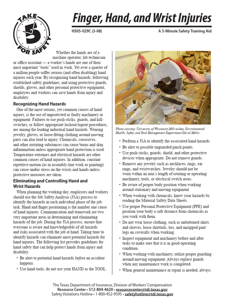 T 5 Fingerhandinjury | PDF | Glove | Personal Protective Equipment