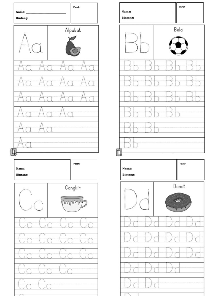 Belajar Menulis Huruf Abjad A-Z | PDF