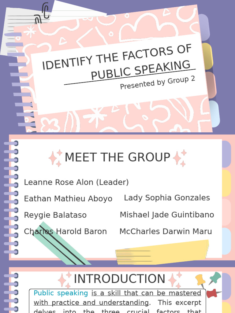 Key Factors in Public Speaking | PDF | Gesture | Public Speaking