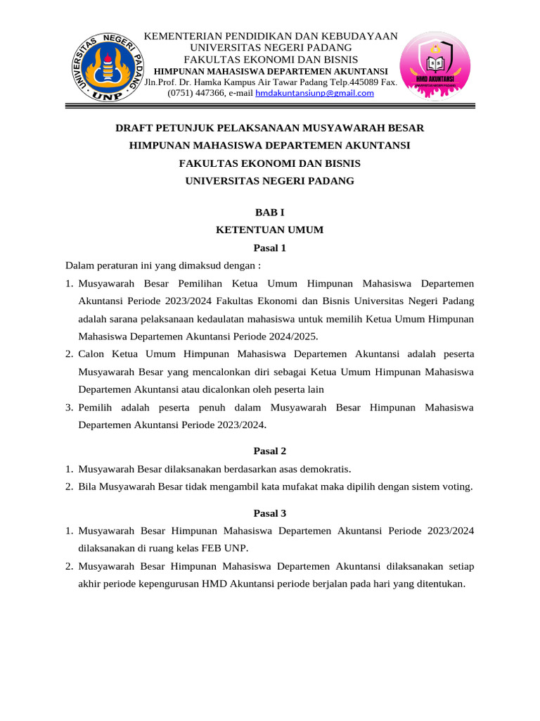 Draft Pemilihan Ketua Umum Fix | PDF