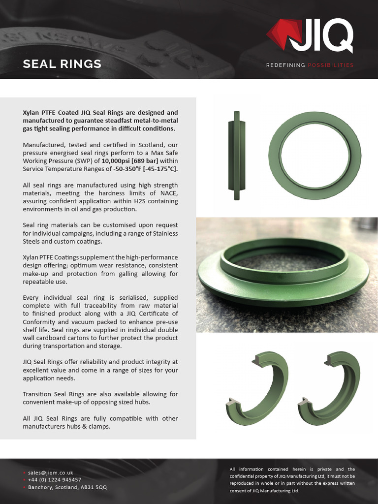 JIQ Seal Rings | PDF | Secondary Sector Of The Economy | Building ...
