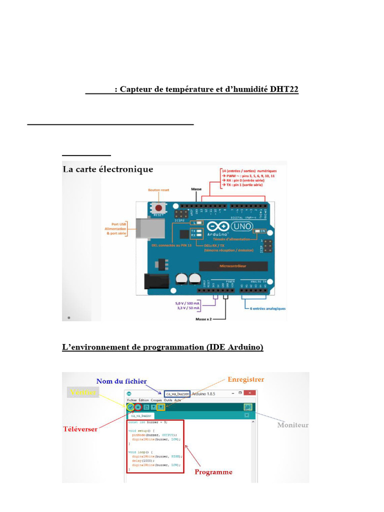 TP DHT22 : Température et Humidité Arduino | PDF | Arduino | Ingénierie ...