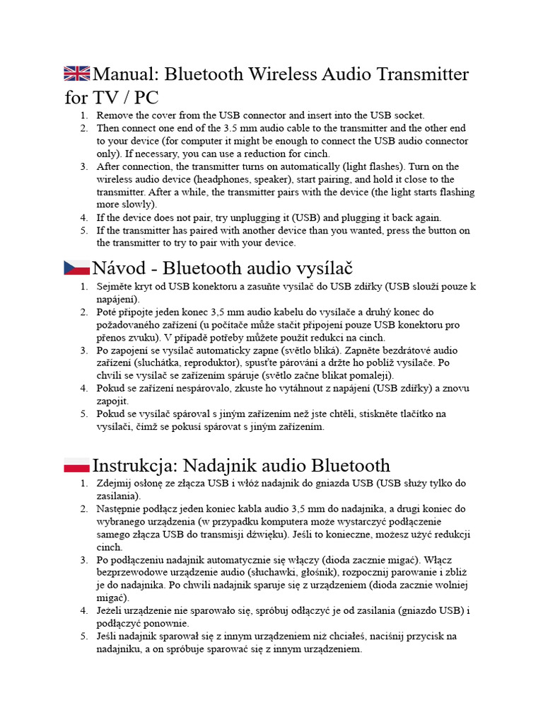 Bluetooth Audio Átjátszó | PDF