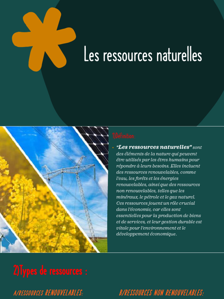 Définition et importance des ressources naturelles | PDF ...