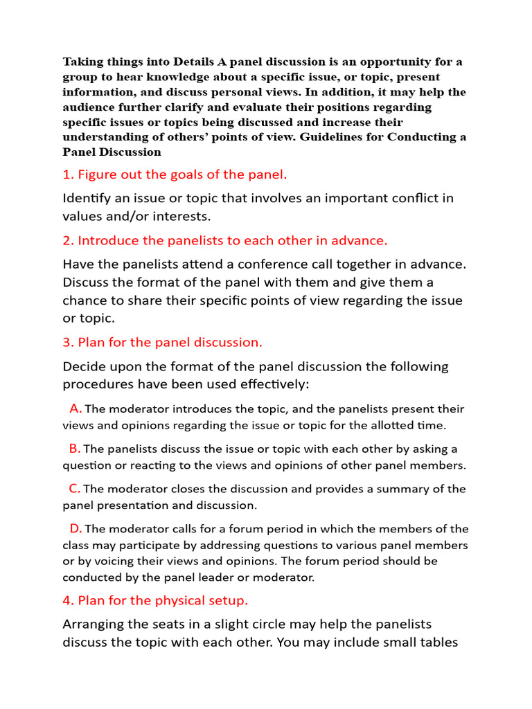 Moderator's Role in Panel Setup | PDF | Cognitive Science | Human ...