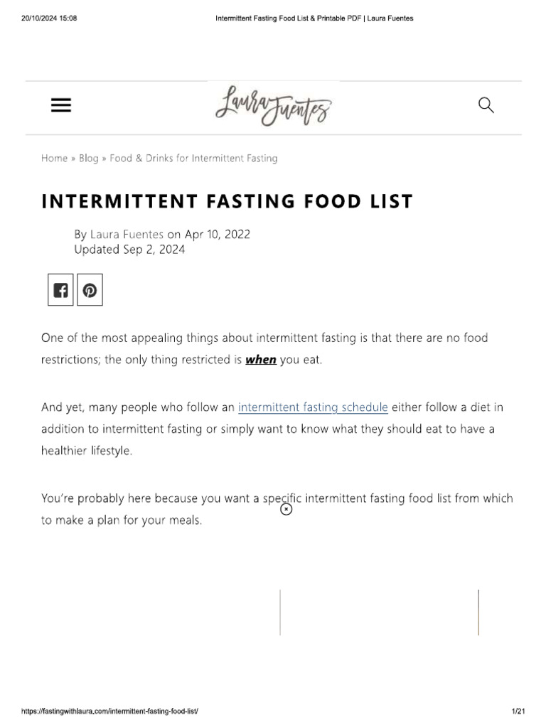 7-Day-Intermittent-Fasting Food List | PDF