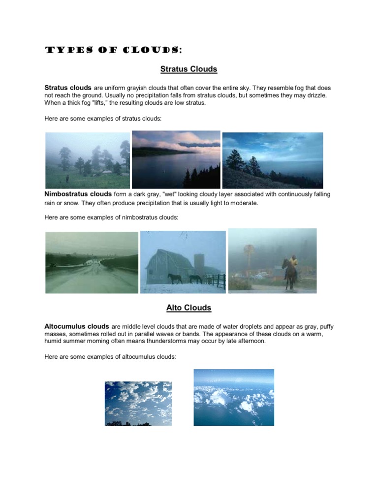 Stratus Clouds | PDF
