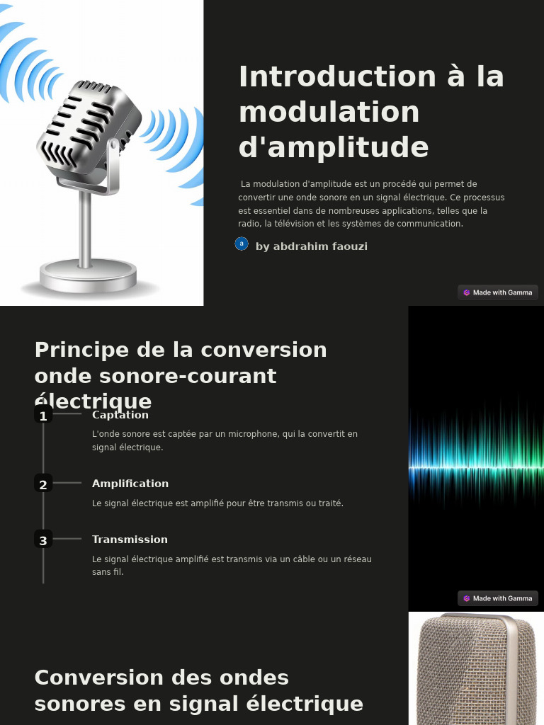 Modulation d'Amplitude : Principe et Applications | PDF | Microphone ...
