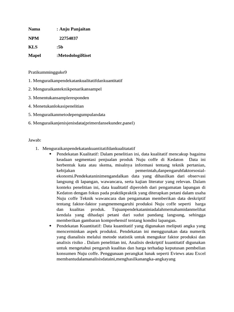 Metodologi Riset: Pendekatan Kualitatif dan Kuantitatif | PDF