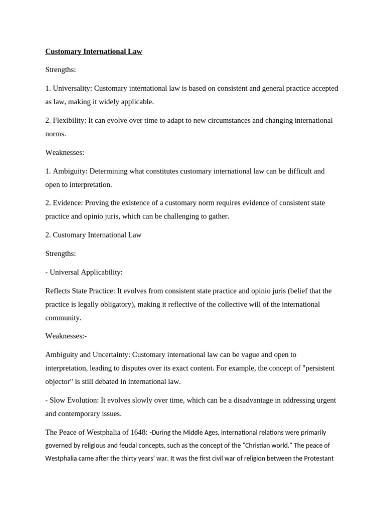Overview of Customary International Law | PDF | International Law ...